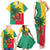 Benin Christmas Family Matching Tank Maxi Dress and Hawaiian Shirt with Palm Tree Dolls and Red Yellow Green Festive - Wonder Print Shop