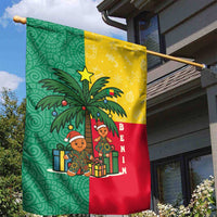 Benin Christmas Garden Flag with Palm Tree Dolls and Red Yellow Green Festive - Wonder Print Shop