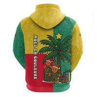 Benin Christmas Hoodie with Palm Tree Dolls and Red Yellow Green Festive - Wonder Print Shop