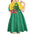 Benin Christmas Kid Short Sleeve Dress with Palm Tree Dolls and Red Yellow Green Festive - Wonder Print Shop