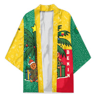 Benin Christmas Kimono with Palm Tree Dolls and Red Yellow Green Festive - Wonder Print Shop