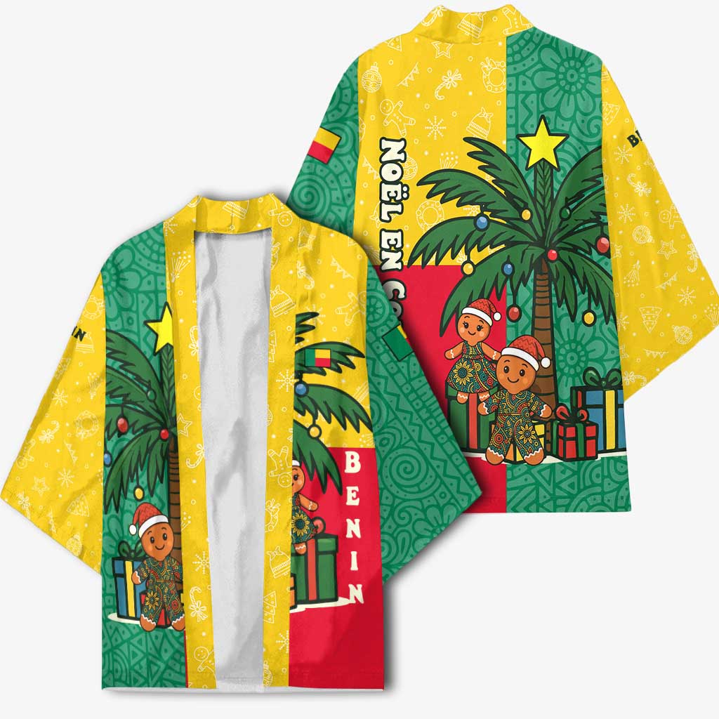 Benin Christmas Kimono with Palm Tree Dolls and Red Yellow Green Festive - Wonder Print Shop