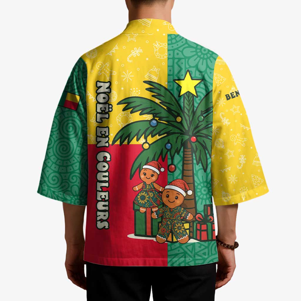 Benin Christmas Kimono with Palm Tree Dolls and Red Yellow Green Festive - Wonder Print Shop