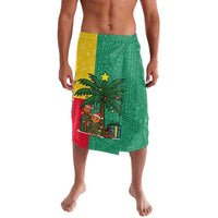 Benin Christmas Lavalava with Palm Tree Dolls and Red Yellow Green Festive - Wonder Print Shop