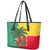 Benin Christmas Leather Tote Bag with Palm Tree Dolls and Red Yellow Green Festive - Wonder Print Shop