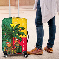 Benin Christmas Luggage Cover with Palm Tree Dolls and Red Yellow Green Festive - Wonder Print Shop