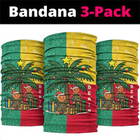 Benin Christmas Neck Gaiter with Palm Tree Dolls and Red Yellow Green Festive - Wonder Print Shop