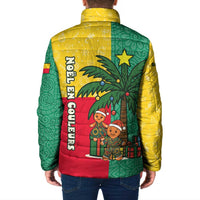 Benin Christmas Padded Jacket with Palm Tree Dolls and Red Yellow Green Festive - Wonder Print Shop