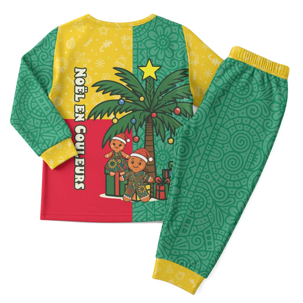Benin Christmas Pajama Set with Palm Tree Dolls and Red Yellow Green Festive - Wonder Print Shop