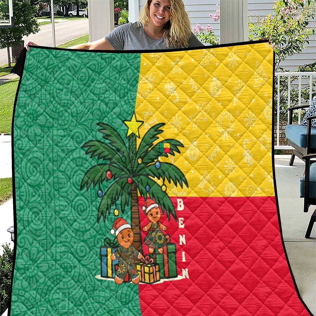 Benin Christmas Quilt with Palm Tree Dolls and Red Yellow Green Festive - Wonder Print Shop