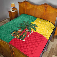 Benin Christmas Quilt with Palm Tree Dolls and Red Yellow Green Festive - Wonder Print Shop