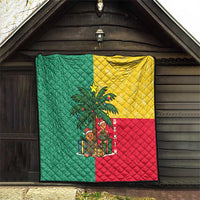 Benin Christmas Quilt with Palm Tree Dolls and Red Yellow Green Festive - Wonder Print Shop