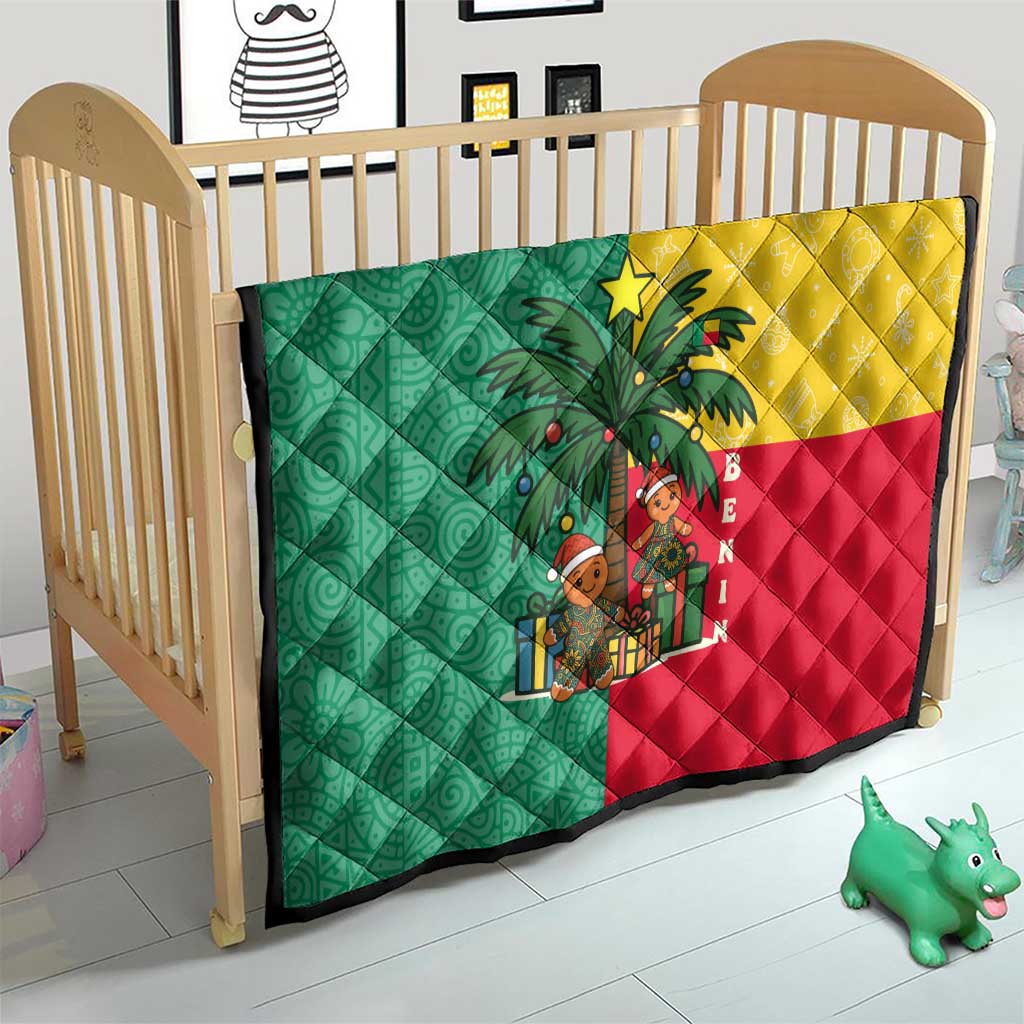 Benin Christmas Quilt with Palm Tree Dolls and Red Yellow Green Festive - Wonder Print Shop