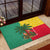 Benin Christmas Rubber Doormat with Palm Tree Dolls and Red Yellow Green Festive - Wonder Print Shop