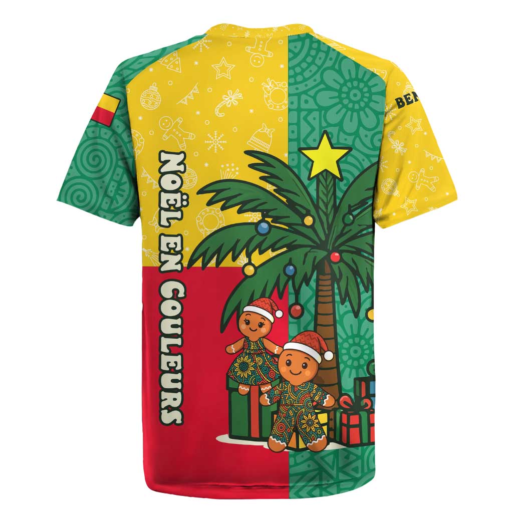 Benin Christmas Rugby Jersey with Palm Tree Dolls and Red Yellow Green Festive - Wonder Print Shop