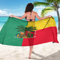 Benin Christmas Sarong with Palm Tree Dolls and Red Yellow Green Festive - Wonder Print Shop