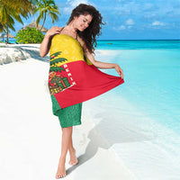Benin Christmas Sarong with Palm Tree Dolls and Red Yellow Green Festive - Wonder Print Shop