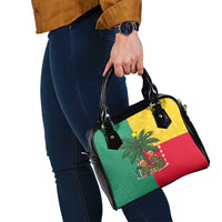 Benin Christmas Shoulder Handbag with Palm Tree Dolls and Red Yellow Green Festive - Wonder Print Shop