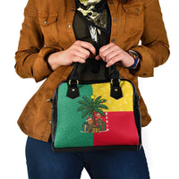 Benin Christmas Shoulder Handbag with Palm Tree Dolls and Red Yellow Green Festive - Wonder Print Shop