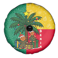 Benin Christmas Spare Tire Cover with Palm Tree Dolls and Red Yellow Green Festive - Wonder Print Shop