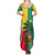 Benin Christmas Summer Maxi Dress with Palm Tree Dolls and Red Yellow Green Festive - Wonder Print Shop