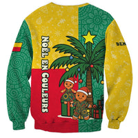 Benin Christmas Sweatshirt with Palm Tree Dolls and Red Yellow Green Festive - Wonder Print Shop