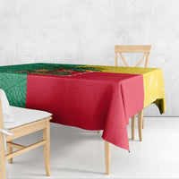 Benin Christmas Tablecloth with Palm Tree Dolls and Red Yellow Green Festive - Wonder Print Shop