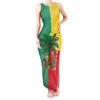 Benin Christmas Tank Maxi Dress with Palm Tree Dolls and Red Yellow Green Festive - Wonder Print Shop