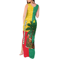 Benin Christmas Tank Maxi Dress with Palm Tree Dolls and Red Yellow Green Festive - Wonder Print Shop