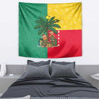 Benin Christmas Tapestry with Palm Tree Dolls and Red Yellow Green Festive - Wonder Print Shop