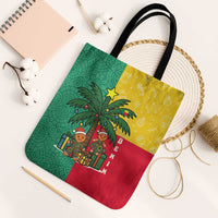 Benin Christmas Tote Bag with Palm Tree Dolls and Red Yellow Green Festive - Wonder Print Shop