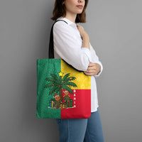 Benin Christmas Tote Bag with Palm Tree Dolls and Red Yellow Green Festive - Wonder Print Shop