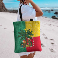 Benin Christmas Tote Bag with Palm Tree Dolls and Red Yellow Green Festive - Wonder Print Shop