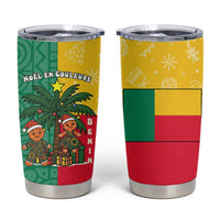 Benin Christmas Tumbler Cup with Palm Tree Dolls and Red Yellow Green Festive - Wonder Print Shop