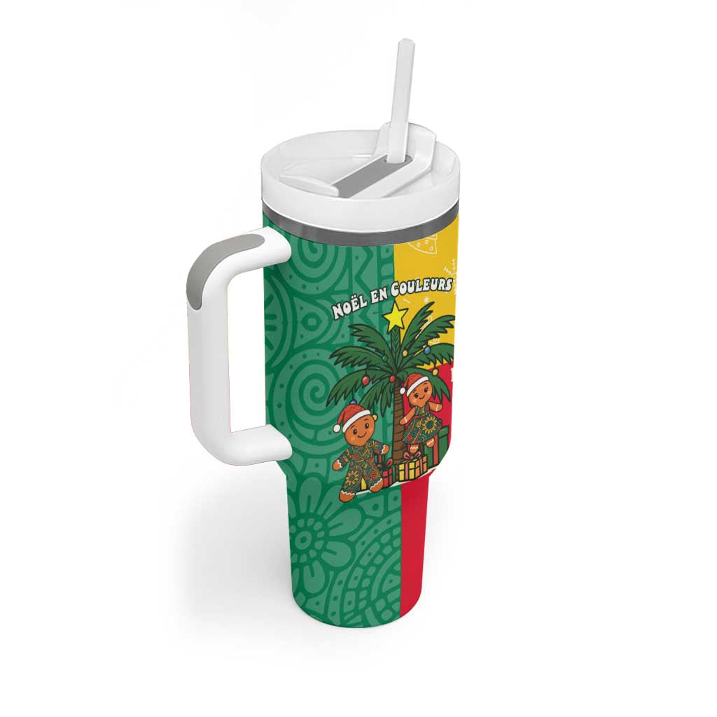 Benin Christmas Tumbler With Handle with Palm Tree Dolls and Red Yellow Green Festive - Wonder Print Shop