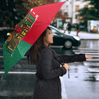 Benin Christmas Umbrella with Palm Tree Dolls and Red Yellow Green Festive - Wonder Print Shop