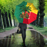 Benin Christmas Umbrella with Palm Tree Dolls and Red Yellow Green Festive - Wonder Print Shop
