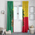 Benin Christmas Window Curtain with Palm Tree Dolls and Red Yellow Green Festive - Wonder Print Shop