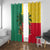Benin Christmas Window Curtain with Palm Tree Dolls and Red Yellow Green Festive - Wonder Print Shop