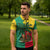 Benin Christmas Zipper Polo Shirt with Palm Tree Dolls and Red Yellow Green Festive - Wonder Print Shop