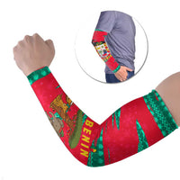 Benin Christmas Arm Sleeves with Safari Animals Baobab Tree and National Coat of Arms Design - Wonder Print Shop