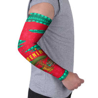 Benin Christmas Arm Sleeves with Safari Animals Baobab Tree and National Coat of Arms Design - Wonder Print Shop