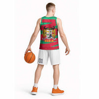 Benin Christmas Basketball Jersey with Safari Animals Baobab Tree and National Coat of Arms Design - Wonder Print Shop