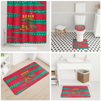 Benin Christmas Bathroom Set with Safari Animals Baobab Tree and National Coat of Arms Design - Wonder Print Shop