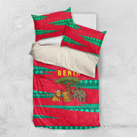 Benin Christmas Bedding Set with Safari Animals Baobab Tree and National Coat of Arms Design - Wonder Print Shop