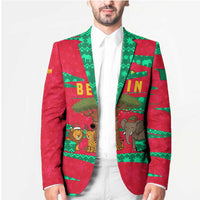 Benin Christmas Blazer with Safari Animals Baobab Tree and National Coat of Arms Design - Wonder Print Shop