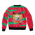 Benin Christmas Bomber Jacket with Safari Animals Baobab Tree and National Coat of Arms Design - Wonder Print Shop