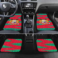 Benin Christmas Car Mats with Safari Animals Baobab Tree and National Coat of Arms Design - Wonder Print Shop
