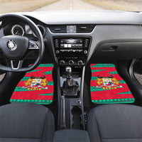 Benin Christmas Car Mats with Safari Animals Baobab Tree and National Coat of Arms Design - Wonder Print Shop