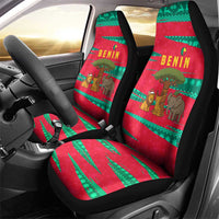 Benin Christmas Car Seat Cover with Safari Animals Baobab Tree and National Coat of Arms Design - Wonder Print Shop
